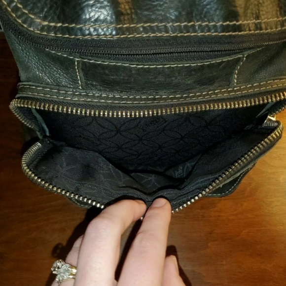 VTG Fossil Pebbled Leather Convertible Backpack - Picture 9 of 10